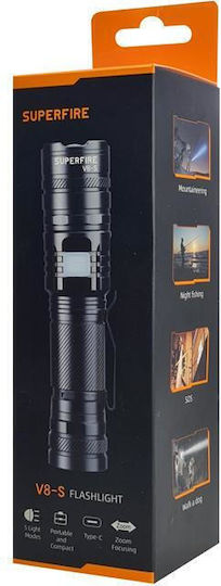 Superfire Lumină de lucru și de sit, cu baterie Lanternă LED IP34 cu Luminozitate Maximă 2000lm