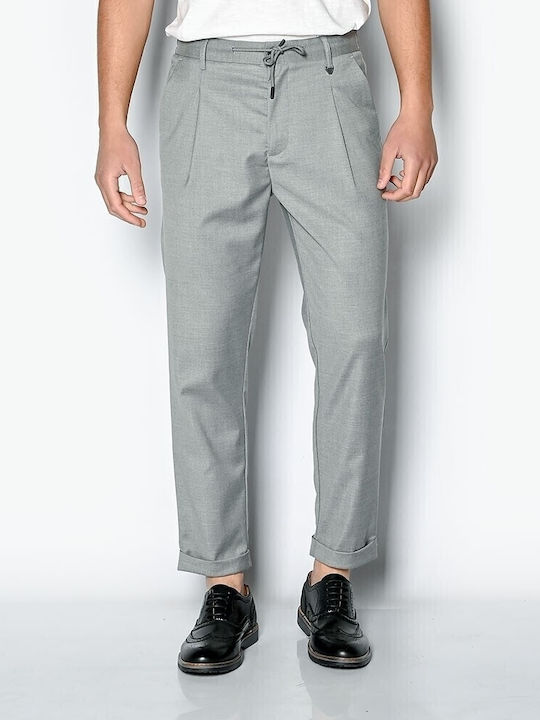 Trousers Chino Elastic in Loose Fit Gray