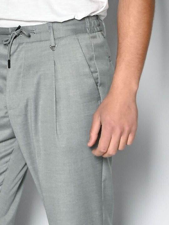 Trousers Chino Elastic in Loose Fit Gray