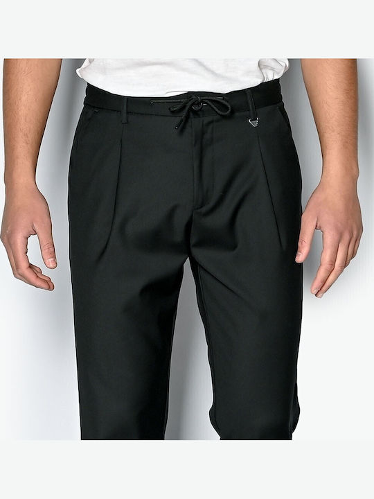 Παντελόνι Chino Ελαστικό σε Loose Εφαρμογή Μαύρο