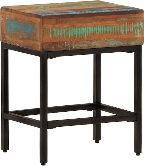 Rectangular Side Table from Solid Wood Multicolour M40xL30xH51cm