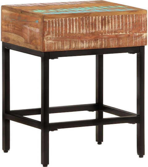 Rectangular Side Table from Solid Wood Multicolour M40xL30xH51cm