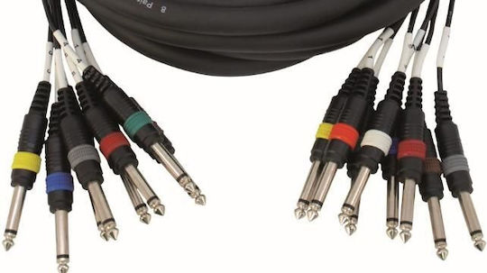 Cobra Cable 6.3mm male - 6.3mm male 6m Μπλε 8τμχ (57143)