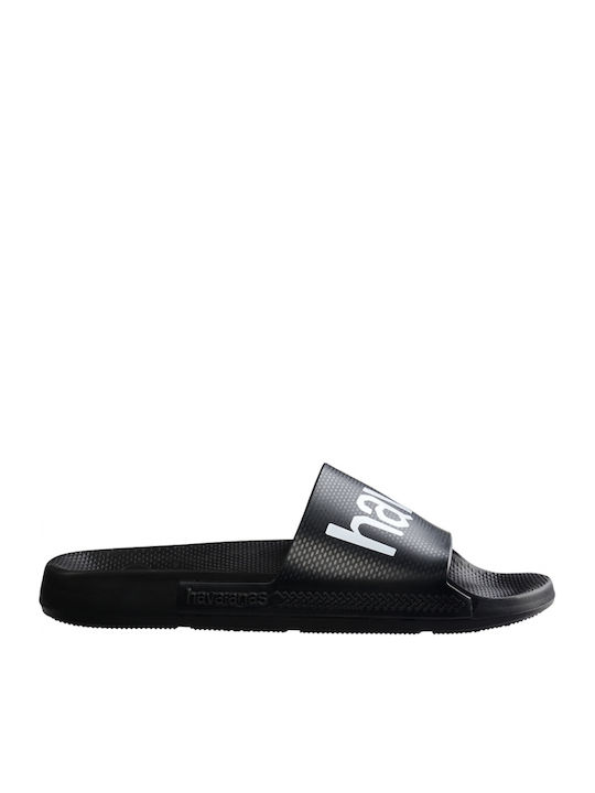 Havaianas Classic Logomania Slides Μαύρα