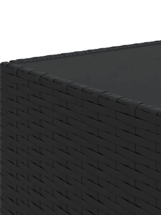 Set Cameră De Zi Pentru Exterior 3 Piese Negru Cu Perne