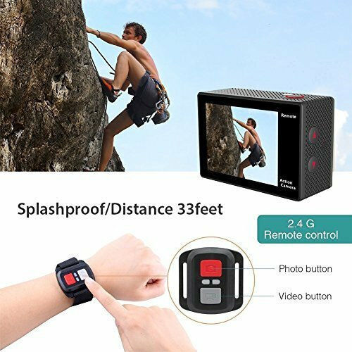 Clever V3 Action Camera 4K Ultra HD Underwater (with Case) and Wi-Fi Black