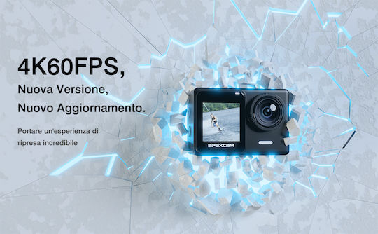 Apexcam X80 Action Camera 4K Ultra HD Underwater with Touch Screen 2" and Wi-Fi Black