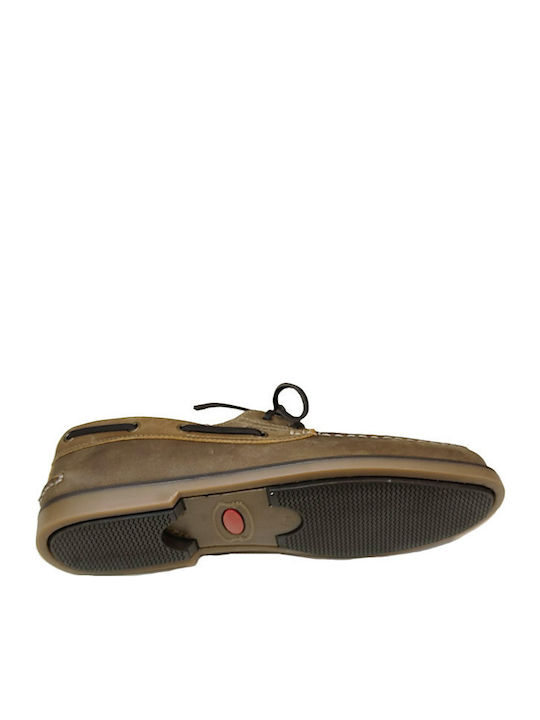 Men's Leather Boat Shoes Khaki