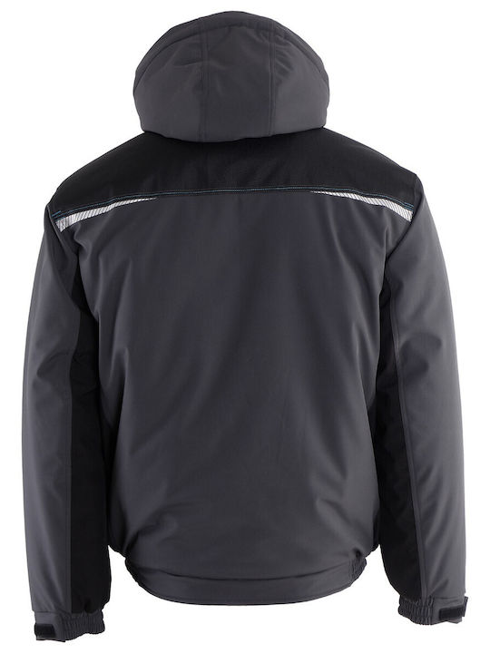 Stenso Winter Ζακέτα Εργασίας Softshell με Κουκούλα Γκρι