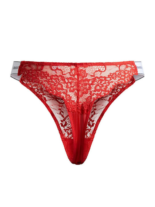 Guess O3RE08KBBT0 Damen Zeichenfolge mit Spitze Rot