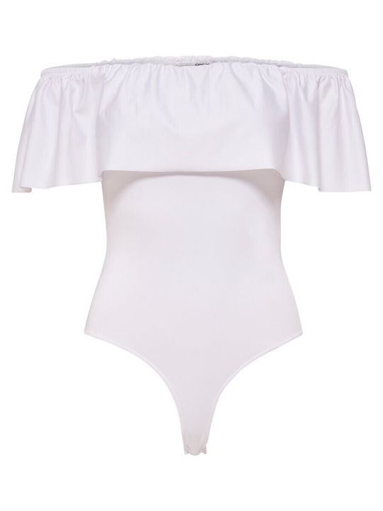 Only Off-Shoulder Bodysuit White