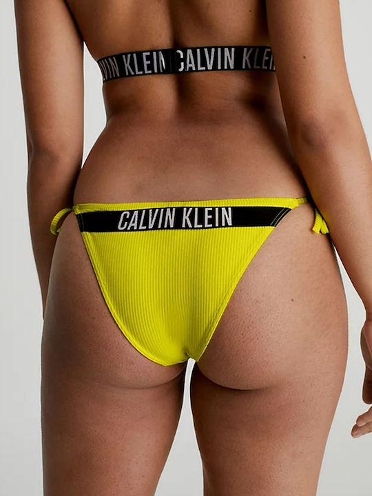 Calvin Klein Bikini Brazilia cu Șnururi Lemonade Yellow