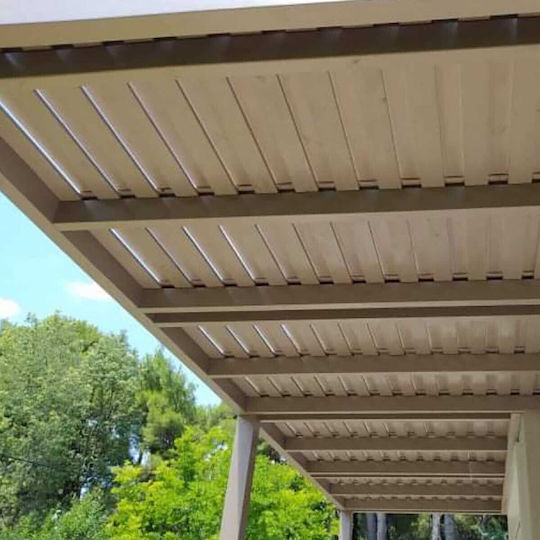 Πέργκολα Κήπου από Ξύλο με Οροφή 400x400cm