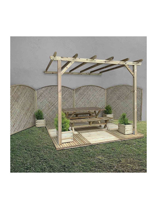 Pergolă De Grădină Din Lemn Cu Tavan 500x400cm