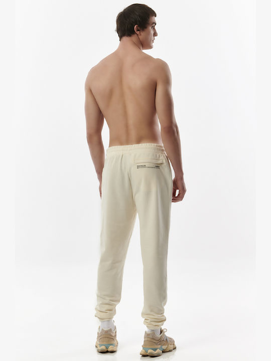 Body Action Men's Sweatpants with Rubber Off White -OFFWHITE