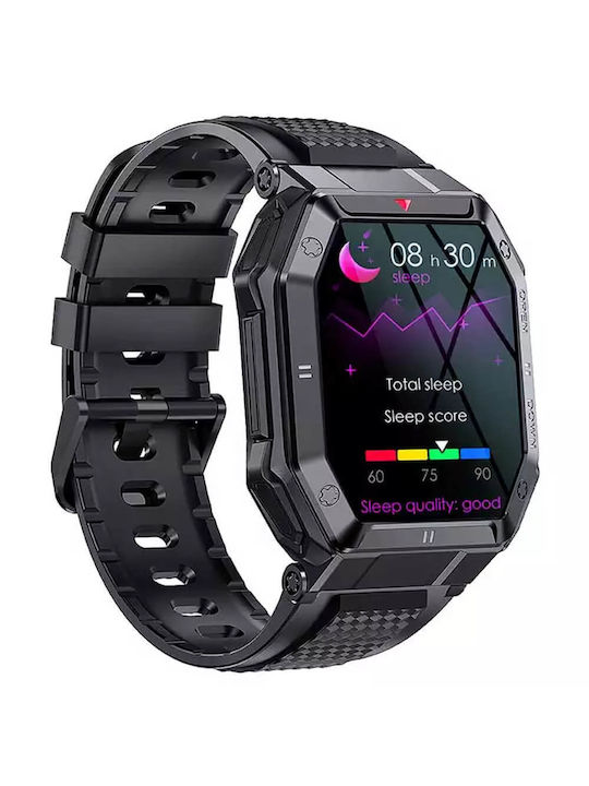 Bakeey K55 46mm Smartwatch με Παλμογράφο (Μαύρο)