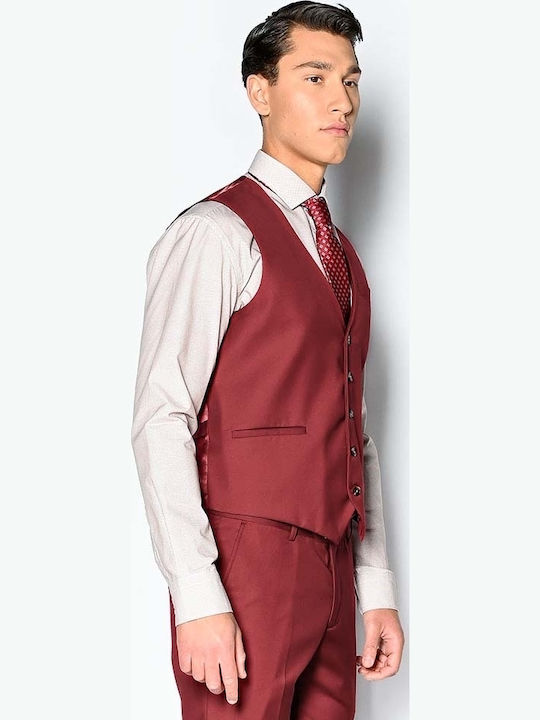 Men's Summer Suit Slim Fit Burgundy
