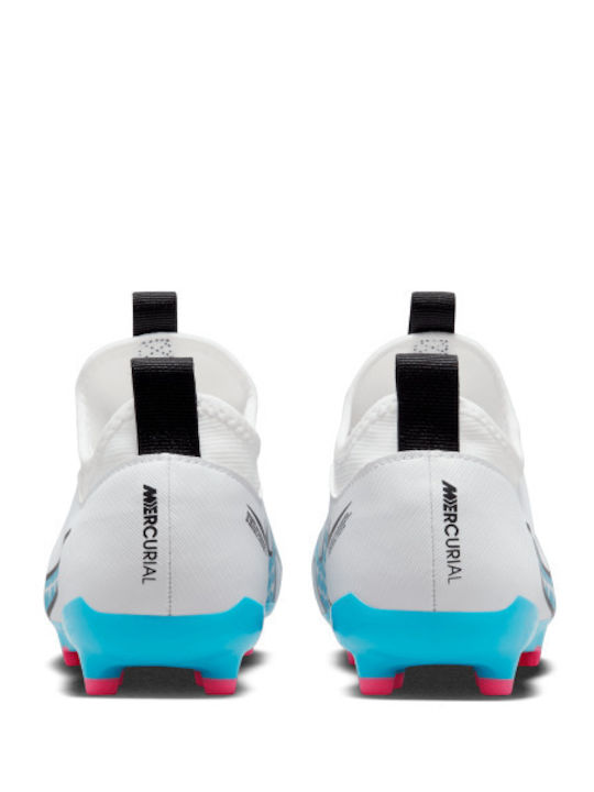 Zoom Vapor 15 Academy Kids Molded Soccer Shoes with Sock without Laces White