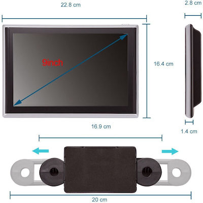 Οθόνη Αφής 9" για Προσκέφαλο Αυτοκινήτου Universal με Bluetooth/USB/WiFi