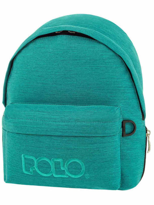 Polo Original Double Scarf Σχολική Τσάντα Πλάτης Γυμνασίου - Λυκείου με Θήκη για Παγούρι Τιρκουάζ 30lt