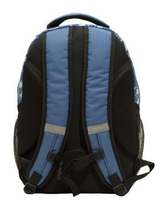 Back Me Up Football MS2 Celebrity Icons School Bag Backpack Elementary, Elementary Blue with Water Bottle Holder 30Liters
