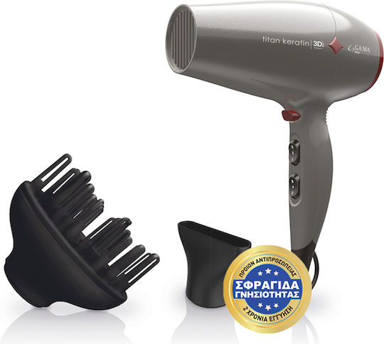 GA.MA Titan Keratin Diamond 3D Πιστολάκι Μαλλιών με Φυσούνα 2300W