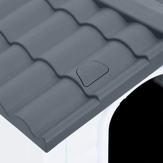 vidaXL Dog House Plastic Outdoor Gray 90.5x68x66cm