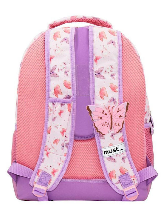 Must My Butterfly with 3 Compartments School Bag Backpack Elementary, Elementary Multicolored