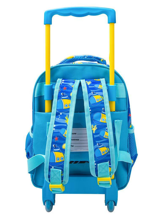 Must 3D Soft Under Water Fun with 2 compartments School Bag Trolley Kindergarten Multicolored