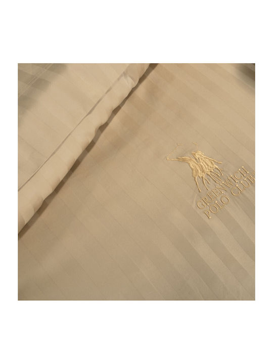 Greenwich Polo Club Duvet Cover Set Cotton Satin Queen with 2 Pillowcases 220x240 2153 Gold
