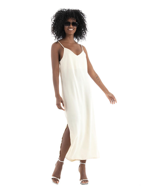 Jack & Jones Sommer Midi Slip Dress Kleid für Hochzeit / Taufe Weiß