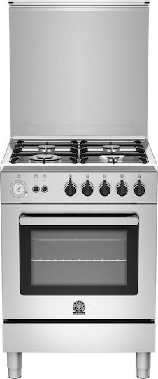 La Germania RI6 4C 81T C X GPL Aragaz cu Gaz Lichefiat 65lt cu Plite pe Gaz Lichefiat L60cm. Inox
