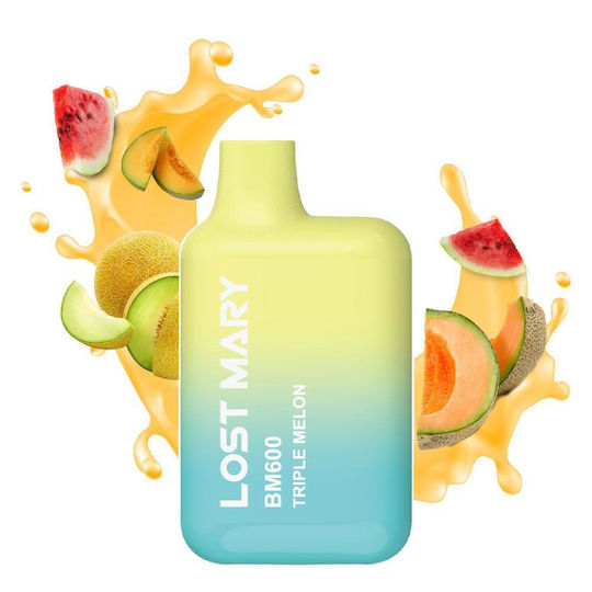 Lost Mary Disposable E-Cigarette 600 Puffs Triple Melon 2ml 20mg Yellow