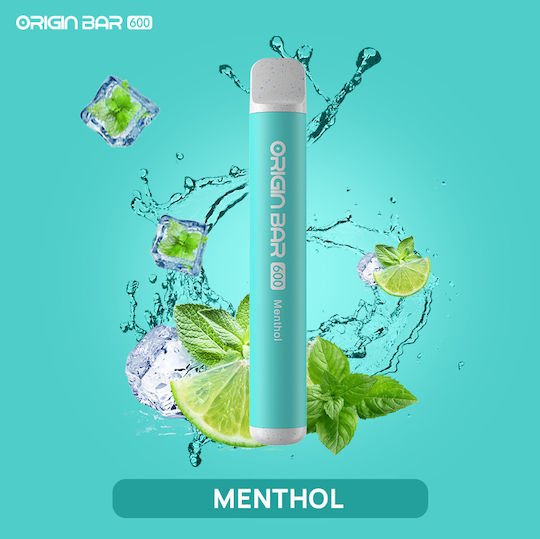 Aspire Origin Bar Ηλεκτρονικό Τσιγάρο μιας Χρήσης 600 Εισπνοών Menthol 2ml 20mg Τιρκουάζ