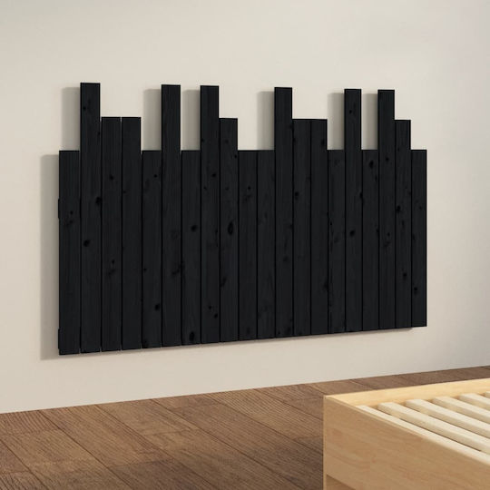 vidaXL Tăblie De Pat Din Lemn Neagră 127.5x80cm