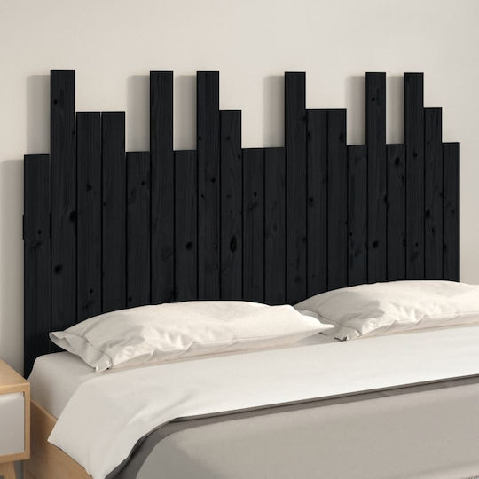 vidaXL Tăblie De Pat Din Lemn Neagră 127.5x80cm