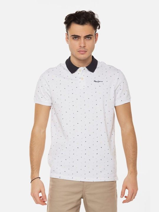 Pepe Jeans Johan Ανδρικό T-shirt Polo Λευκό