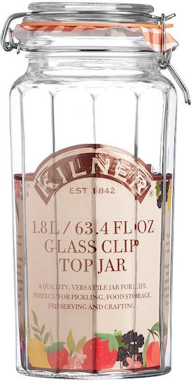 KIlner Kilner Βάζο Γενικής Χρήσης με Αεροστεγές Καπάκι Γυάλινο Διάφανο 1800ml