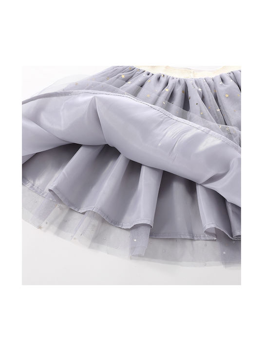 Kids tutu skirt - Stars Moon - Grey