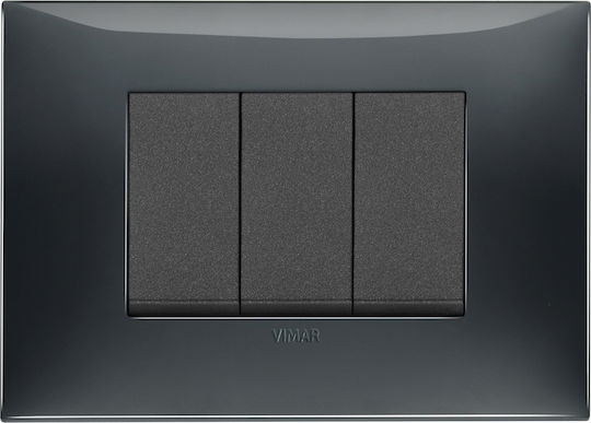 Vimar Recessed Wall Switch Single Without Frame Black