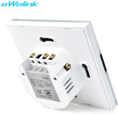 Recessed Electrical Lighting Wall Switch Wi-Fi Connected with Frame Touch Button White