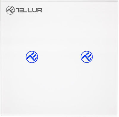 Tellur Recessed Electrical Lighting Wall Switch Wi-Fi Connected with Frame Basic White