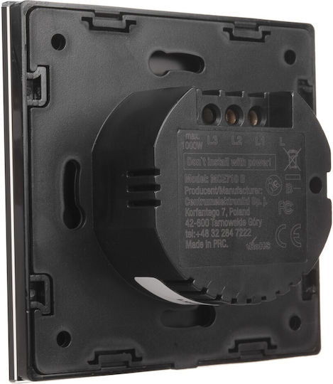 Maclean Energy Recessed Touch Wall Switch Lighting One-Way with Frame Medium Black
