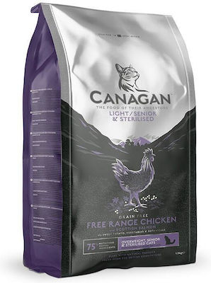 Canagan Light Senior Sterilised Cats Dry Food for Senior Neutered Cats with Chicken / Salmon 4kg