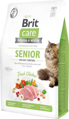 Brit Care Senior Weight Control Trockenfutter für ältere Katzen mit Huhn 2kg