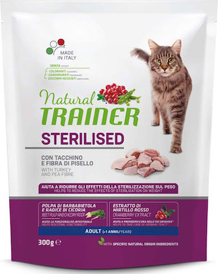 Natural Trainer Sterilised Ξηρά Τροφή για Ενήλικες Στειρωμένες Γάτες με Πουλερικά 0.3kg