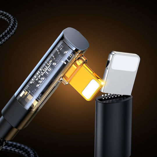 Joyroom S-UL012A6 Angle (90°) Braided USB-A To Lightning Cable 18W Black 1.2m