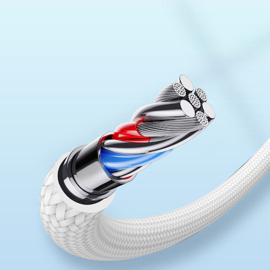 Joyroom S-CL020A10 Braided USB-C to Lightning Cable 20W Λευκό 2m