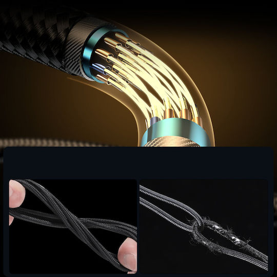 Joyroom S-CL020A6 Ъгъл (90°) / Плетена USB-C към Lightning кабел 20W Черен 1.2м