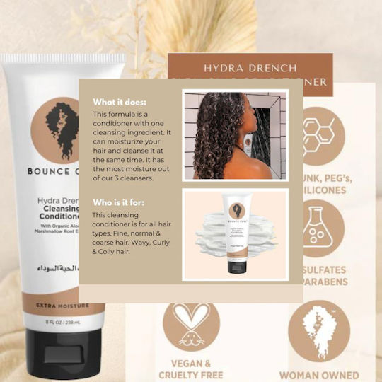 Bounce Curl Hydra Drench Conditioner για Όλους τους Τύπους Μαλλιών 238ml